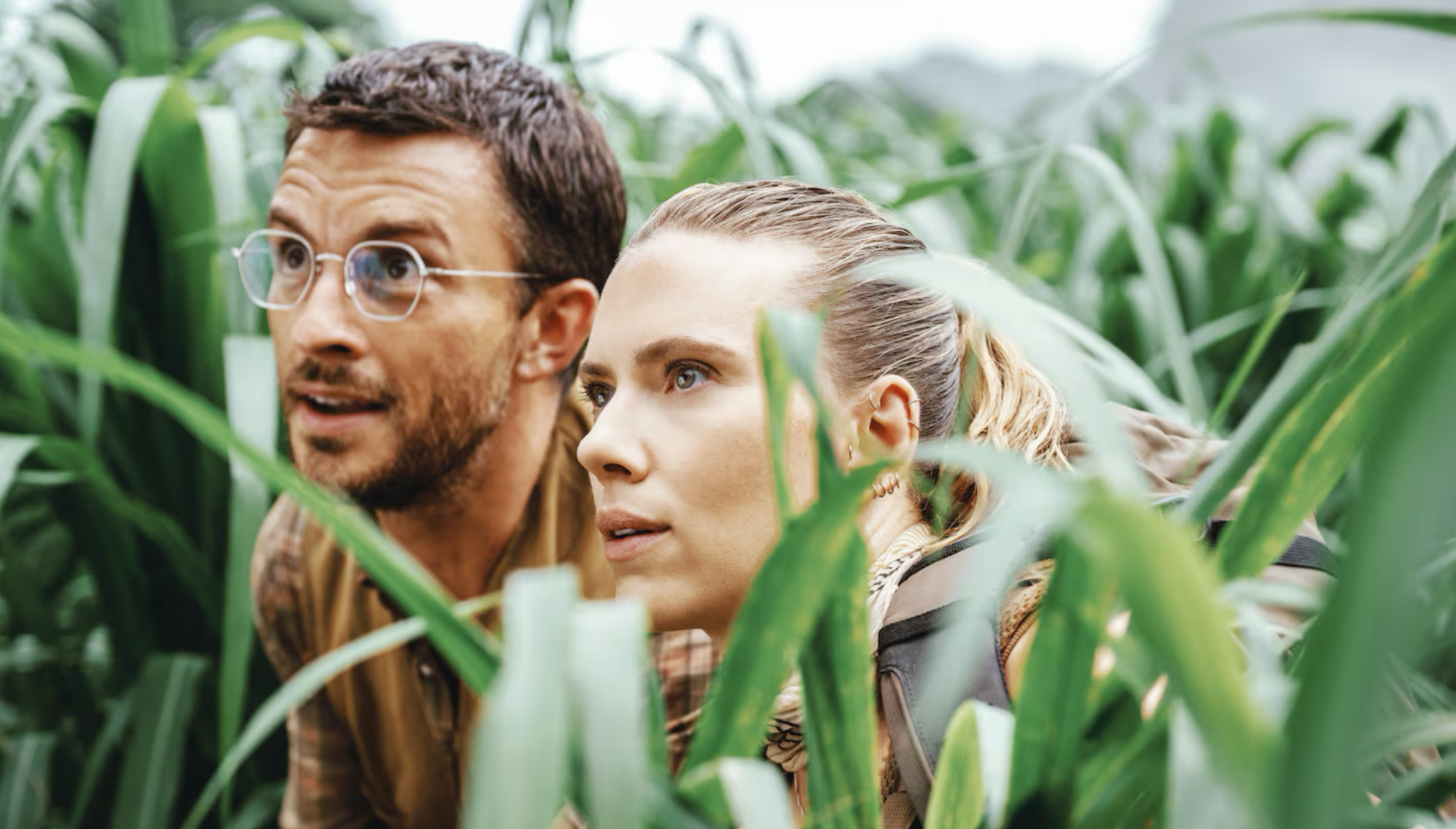 Bechir Sylvain, Jonathan Bailey, and Scarlett Johansson